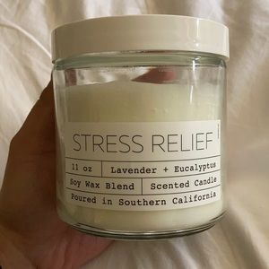 Stress Relief Lavender Eucalyptus scented candle